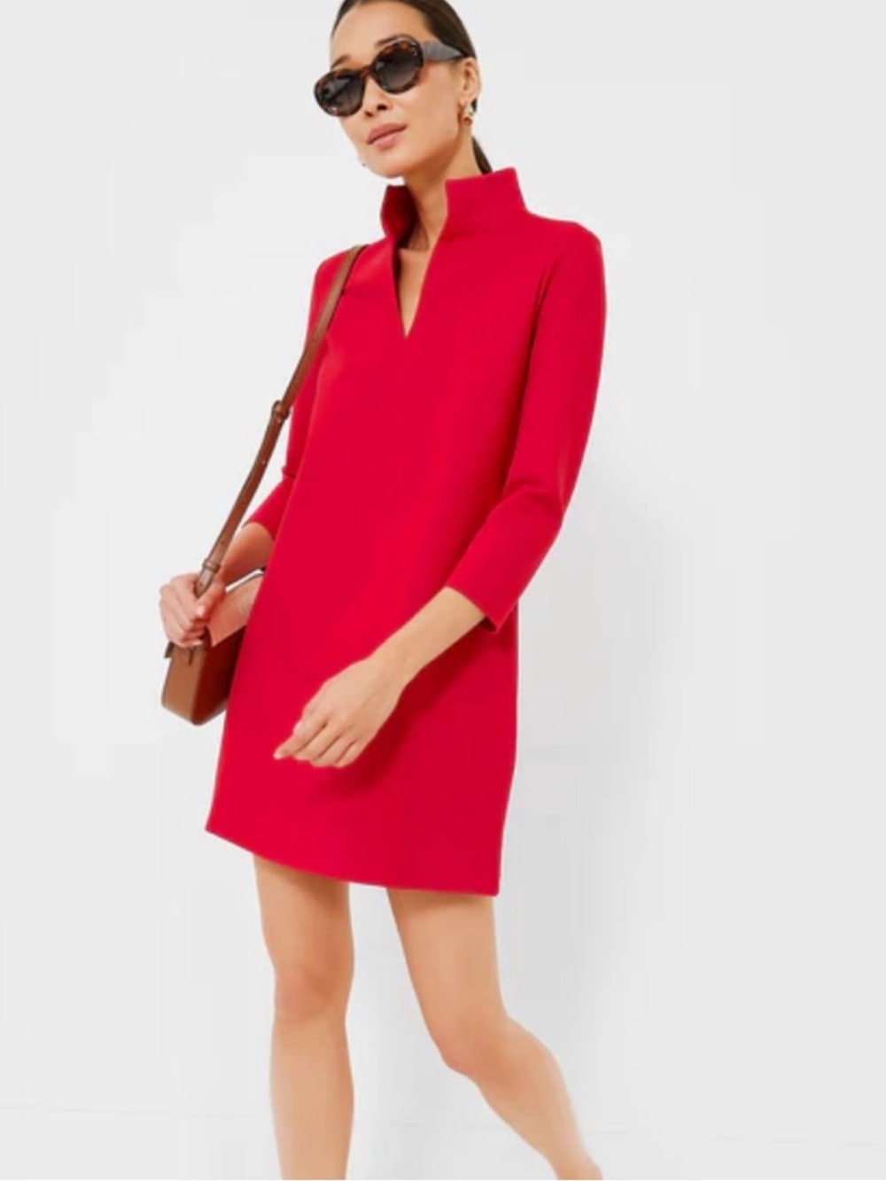 Tuckernuck Dress Clifton Ponte Mini Collar in Red